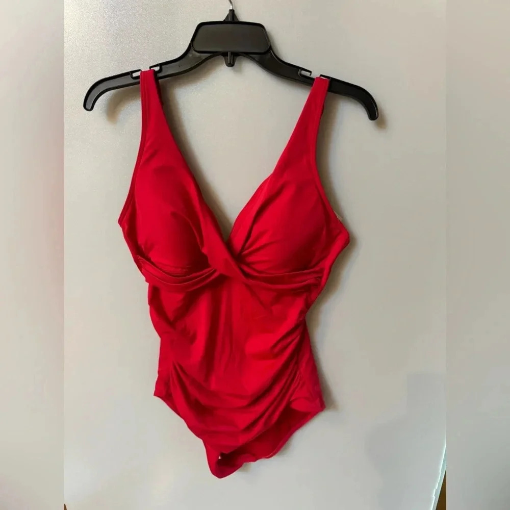 Sea Level Cross Front One-Piece red Swimsuit size 14 NEW $114.95 - Picture 2 of 6